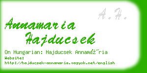 annamaria hajducsek business card